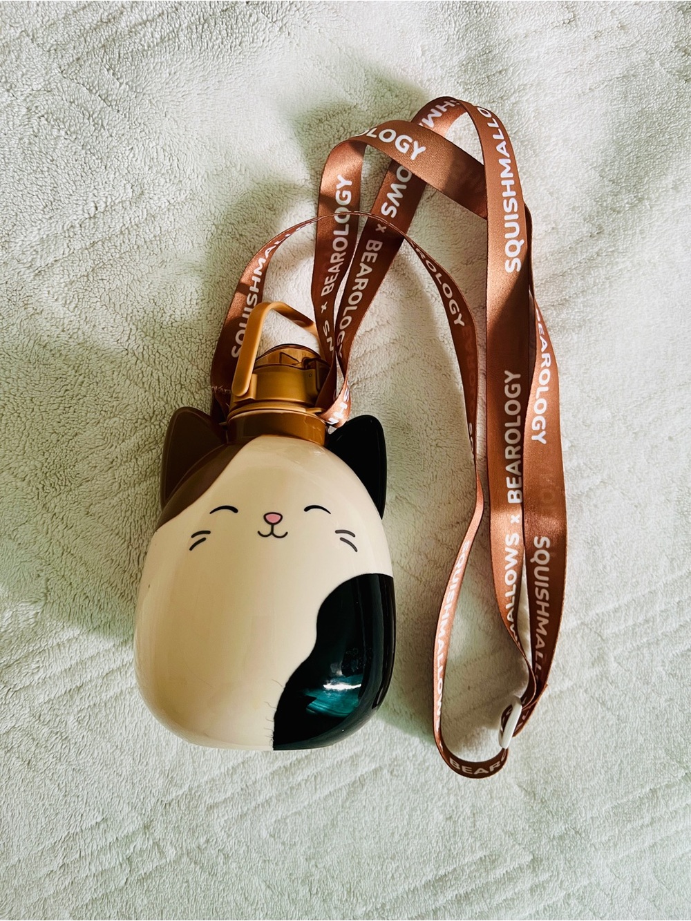 squishmallow cam the calico cat water bottle tumbler with crossbody strap